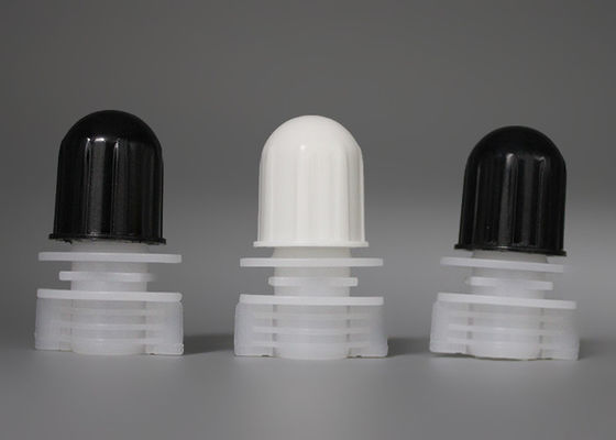 Customized 1mm Thickness Gray Or Black Plastic Spout Caps / Screw On Pour Spouts