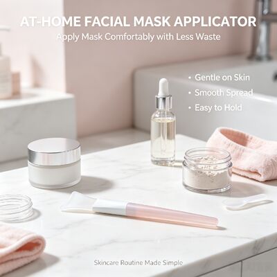 Soft Silicone Face Mask Applicator Brush Silicone Handle Skincare Cream Reusable Cosmetic Spatula Facial Mask Mixing Applying
