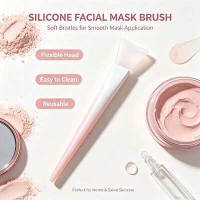 Soft Silicone Face Mask Applicator Brush Silicone Handle Skincare Cream Reusable Cosmetic Spatula Facial Mask Mixing Applying