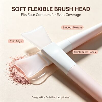 Soft Silicone Face Mask Applicator Brush Silicone Handle Skincare Cream Reusable Cosmetic Spatula Facial Mask Mixing Applying
