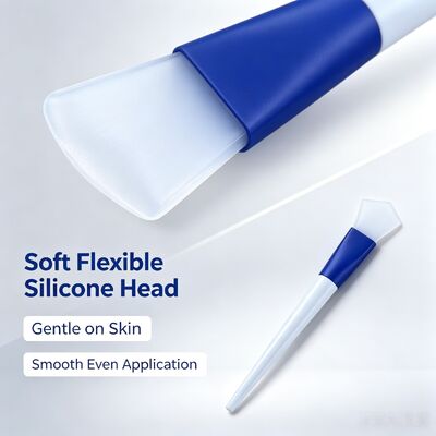 Silicone Facial Mask Brush, Soft Clay Mud Mask Applicator with Silicone Head and ABS Handle for Even Skincare Application
