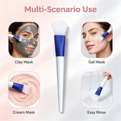 Silicone Facial Mask Brush, Soft Clay Mud Mask Applicator with Silicone Head and ABS Handle for Even Skincare Application