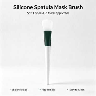 Silicone Spatula Mask Brush, Soft Facial Mud Mask Applicator with Silicone Head and ABS Handle for Even Skincare Application