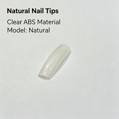 Natural ABS Almond Shape Full Cover False Nails Clear Finger Nail Tips for Nail Art Salon Use and Bulk Supply