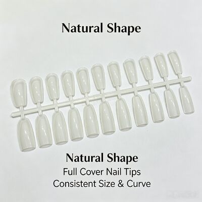 Natural ABS Almond Shape Full Cover False Nails Clear Finger Nail Tips for Nail Art Salon Use and Bulk Supply