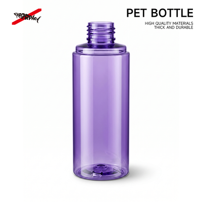 Transparent Purple PET Pump Bottle Empty Lotion Dispenser Bottle Custom Color Cosmetic Packaging Container for Shampoo Body Wash