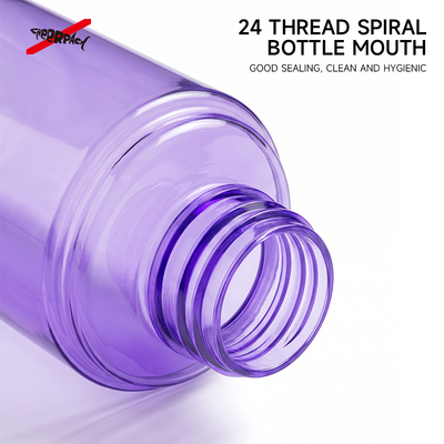Transparent Purple PET Pump Bottle Empty Lotion Dispenser Bottle Custom Color Cosmetic Packaging Container for Shampoo Body Wash