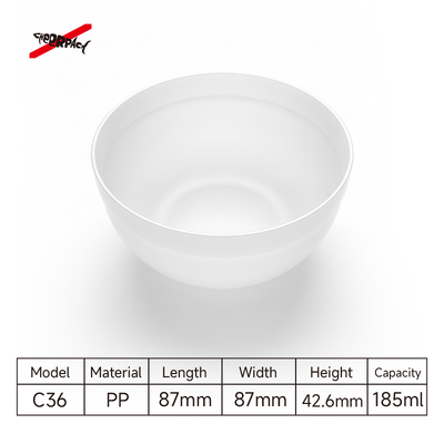 C36 Food‑Grade PP Mask Mixing Bowl 185ml | Beauty Salon Use | Ideal for mixing mask powder & beauty paste for beauty salon & home DIY skincare. Sturdy non‑slip flat‑bottom design. Shop wholesale now.