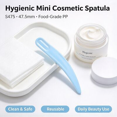 S475 47.5mm Food‑Grade PP Cosmetic Spatula | White In‑Stock Wholesale | For extracting & applying facial cream, perfect for beauty salons & cosmetic jar accessories. Bulk wholesale available.