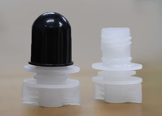 White Plastic Spout Screw Capping Caps Sealing On Laundry Detergent Doypack