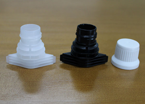 Anti Theft Plastic Screw Spout Caps Packaging On Self Stand Up Bags