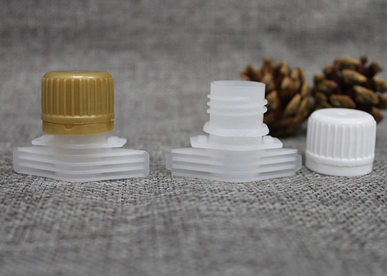 16mm Jelly / Milk / Mask / Cream Pack Plastic Pour Spouts With Screw Caps