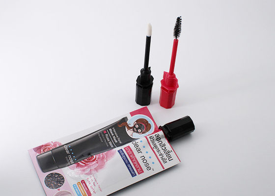 Cosmetic Paste Small Liquid Spout Bags With Lash Curler Brush Gravure Printing
