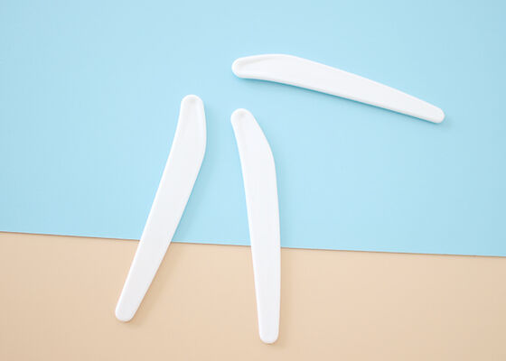 71.7mm White Plastic Spatula Spoon For Cosmetic Jar